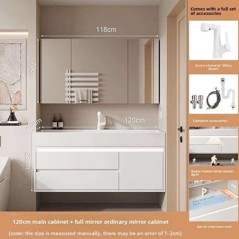 QW- Smart glass cabinet for bathroom storage, width 40 cm.