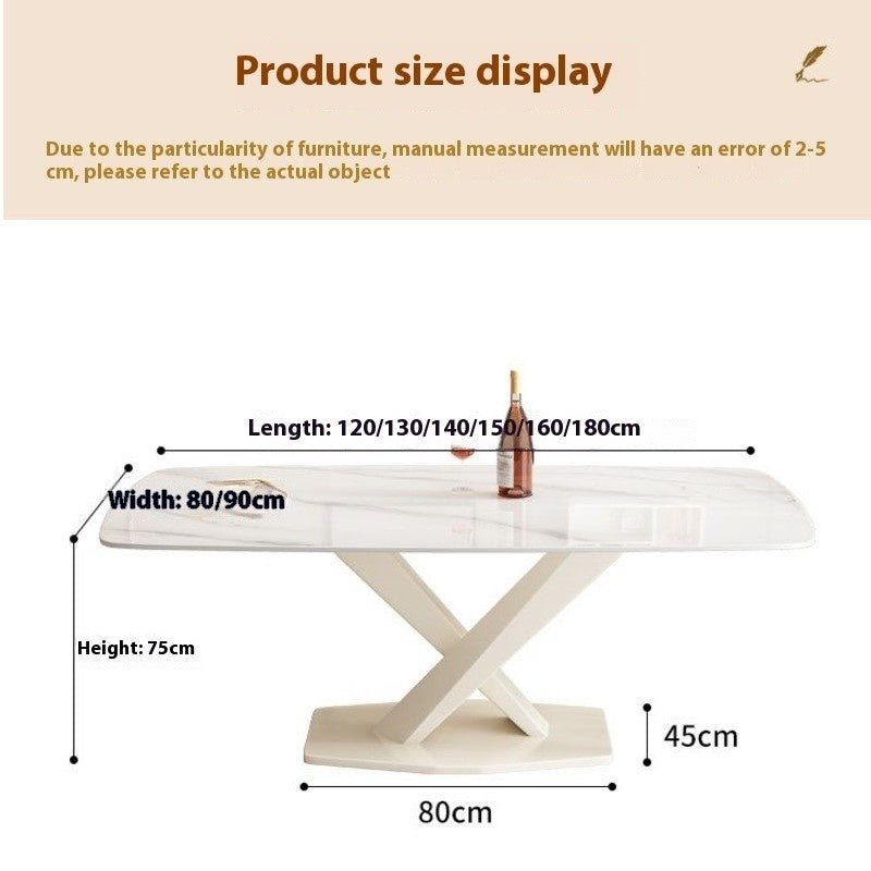 Modern Cream White Stone Table Set with Chairs - Stylish Home Dining Solution