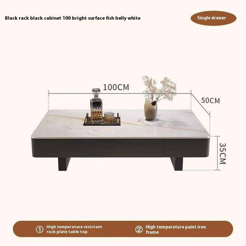 Italian Style Rectangular Stone High-end Living Room Coffee Simple Modern Table for Home