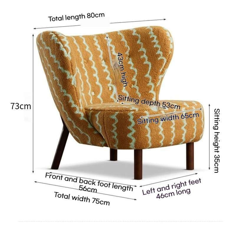 ความรู้สึกวินเทจความรู้สึกโซฟาเดี่ยวเก้าอี้พักผ่อนแกะขนแกะ Jacquard รองรับโซฟาขี้เกียจ