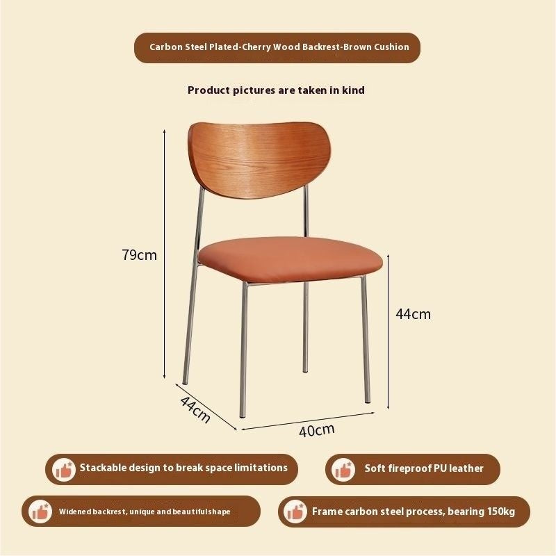 เก้าอี้วินเทจพร้อมพนักพิงร้านอาหารที่ออกแบบฝรั่งเศส 