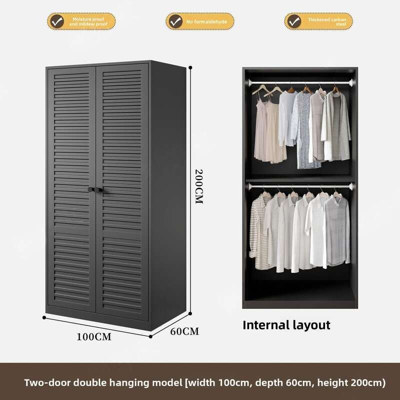 Metal Wardrobe for Bedroom Home Simple Combination Set Formaldehyde-free children's room simple hanging storage cabinet