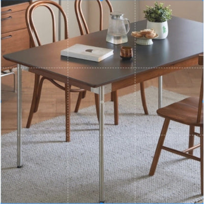 Nordic Style Dining Set with Solid Wood Top Square Table and Chairs