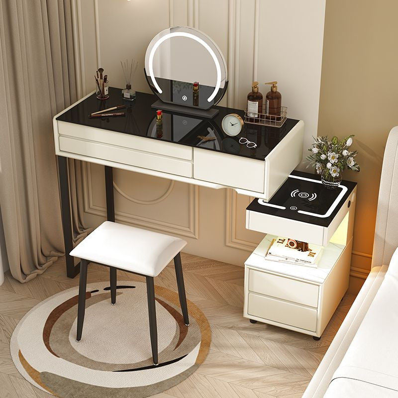 สมาร์ทเพิ่มเติมโต๊ะเครื่องแป้งไร้สายชาร์จห้องนอนแต่งหน้าตู้เพียงหนึ่งเดียวที่เรียบง่าย