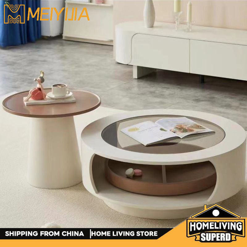 Nordic Wind Light Luxury Fashion Coffee Side Table TV Cabinet Multiple Cabinets Including Small Mirror Modern Style