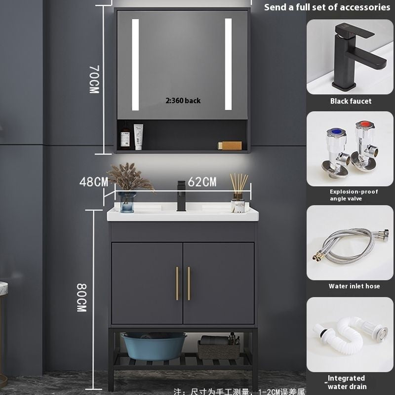 QW- Bathroom Smart Cabinet Modern Simple Ceramic Integrated Basin Washbasin Washstand Set