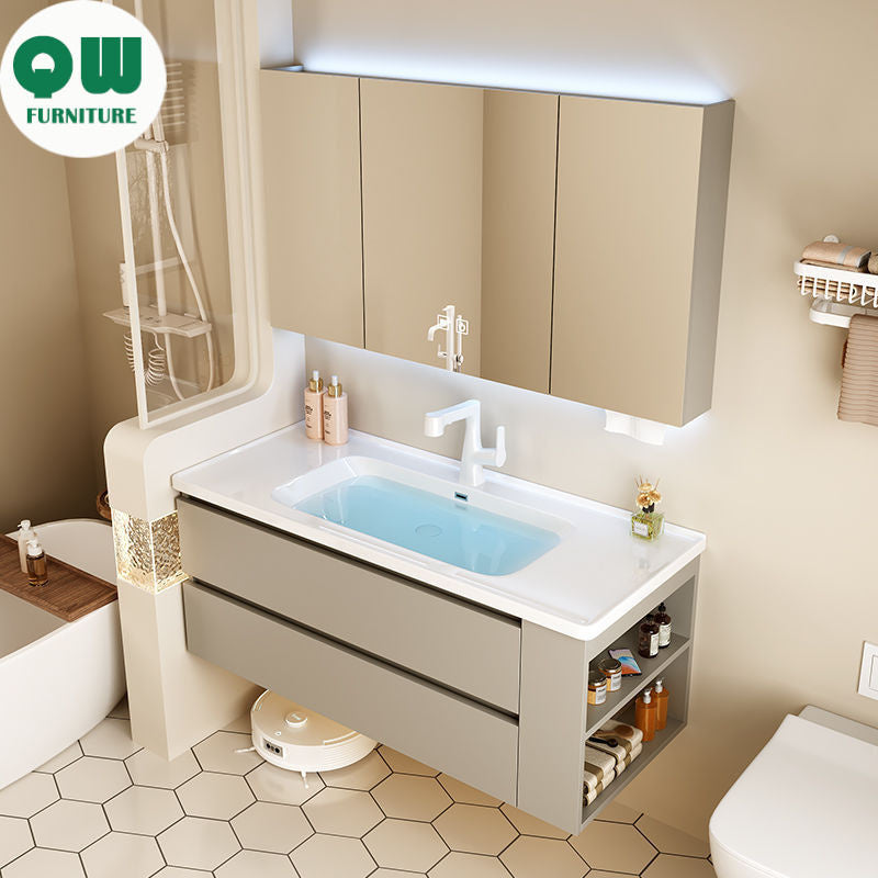 ตรวจสอบห้องน้ำตู้กระจกสมาร์ทห้องน้ำฮาร์ดแวร์เซรามิก 