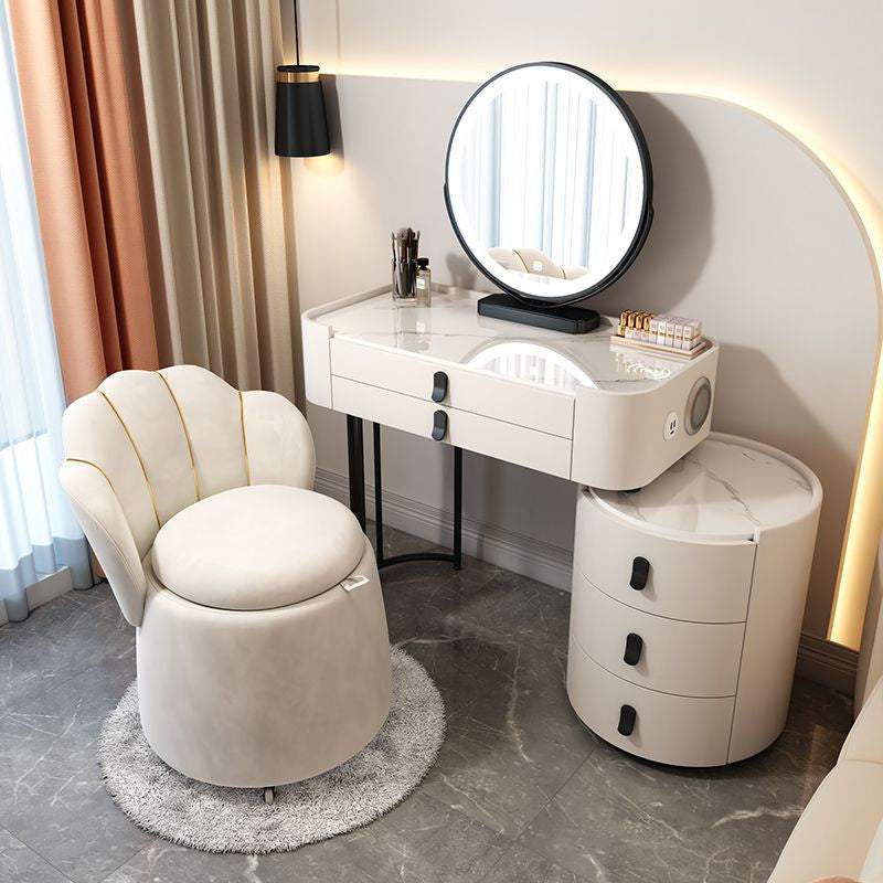 Simple solid wood smart bedroom table, multi-purpose dressing table with mirror, complete set