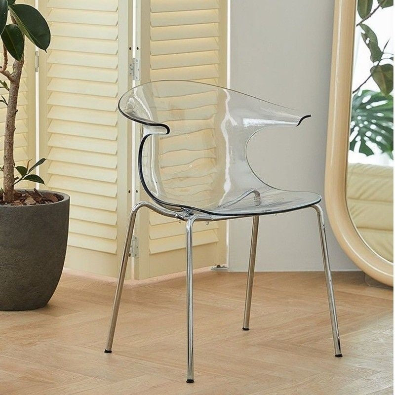 เก้าอี้โบราณโบราณเก้าอี้อะคริลิคใสเก้าอี้เรียบง่ายทันสมัยเก้าอี้พักผ่อนลมครีมเก้าอี้พนักพิง 