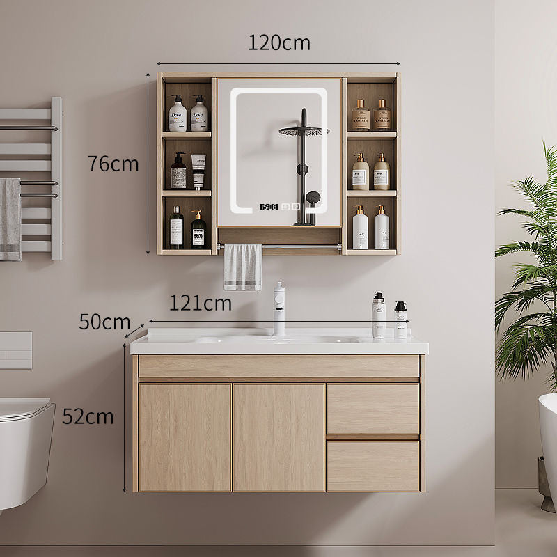 QW- AluminumBathroom storage cabinet aluminum alloy smart mirror Sink set