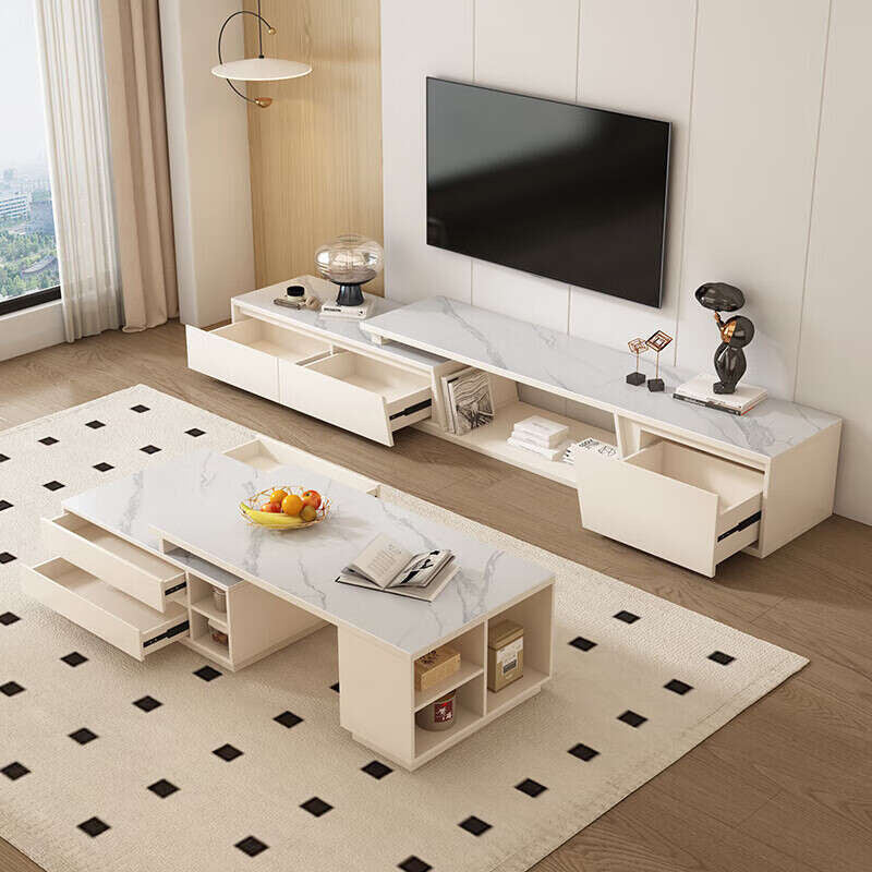 Lightweight Luxury Solid Wood Foldable TV Board Combination Modern Simple Home Living Room Placement Zone Drawer Cabinet Shelf