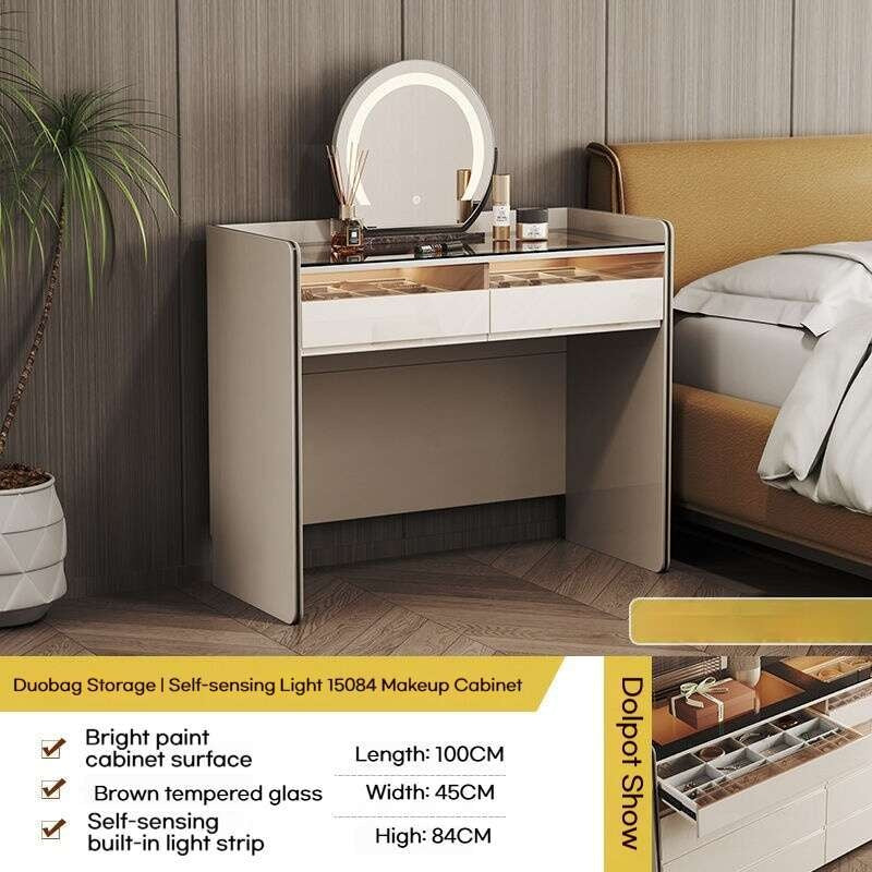 Modern simple Bedroom Storage at end of bed Elegant cabinet in the living room Wall-mounted storage cabinet, dressing table