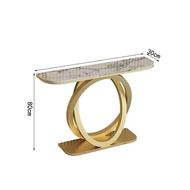 Light luxury tea Italian style room divider semi-circular modern, minimalist, wall-mounted, stone console table, end table