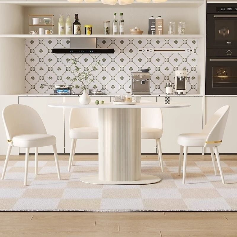 นอร์ดิกเจ้าหญิงโต๊ะอาหารขนาดเล็กครอบครัวโต๊ะอาหารห้องนั่งเล่นโต๊ะอาหารสไตล์ครีม 