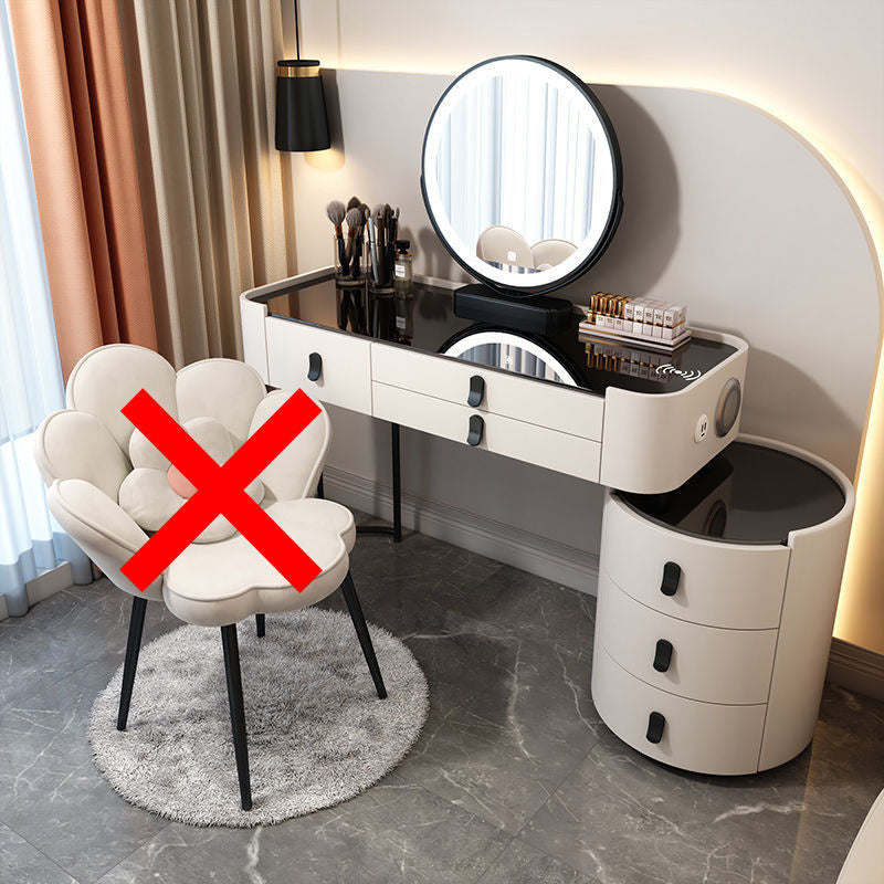 Simple solid wood smart bedroom table, multi-purpose dressing table with mirror, complete set