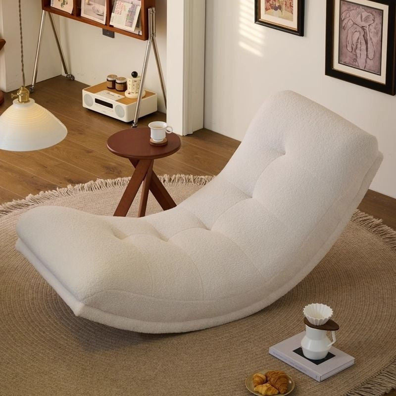 Simple Vintage Style Wind Sofa Lazy Moon Rocking Single Lounge Chair Small Caterpillar Leather Living Room