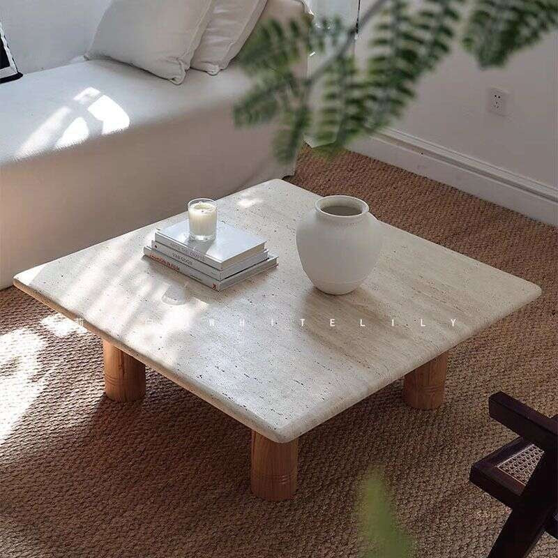 Stone Living Room Tea Japanese Style Coffee Table Natural Marble Furniture