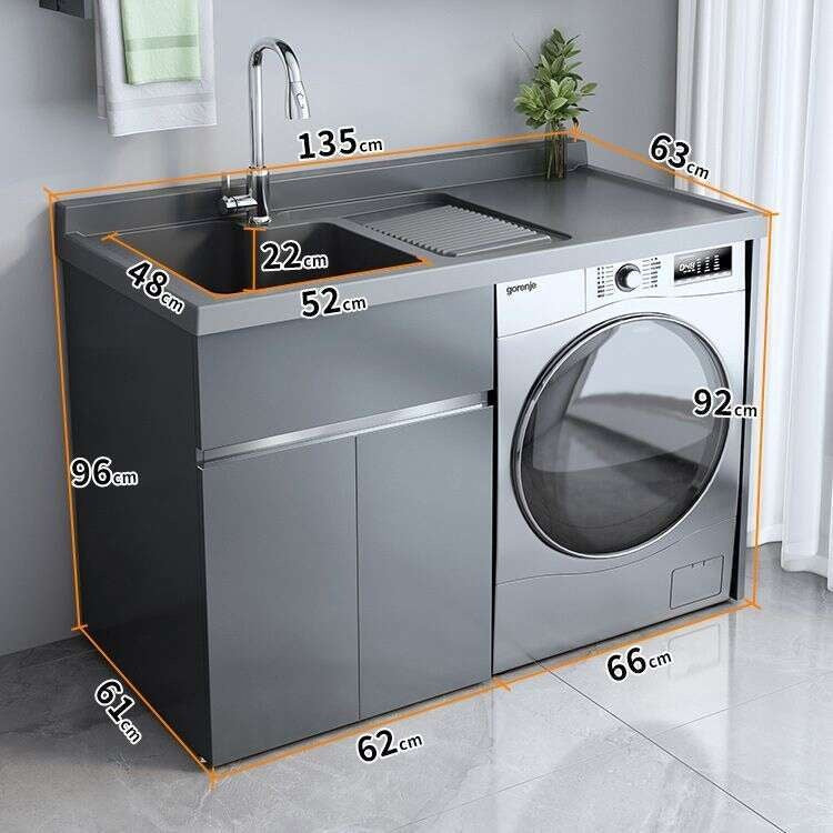 QW- Stainless Steel Storage Cabinet Bathroom Sink Washing Machine Counter