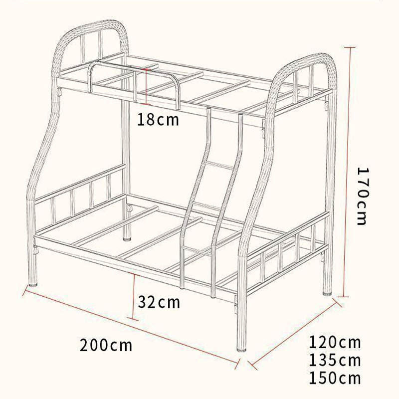 Iron art bunk bed, upper and lower iron shelf bed
