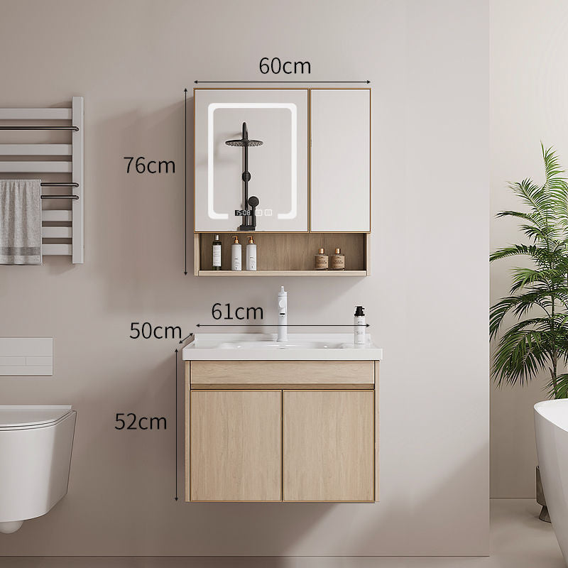 QW- AluminumBathroom storage cabinet aluminum alloy smart mirror Sink set