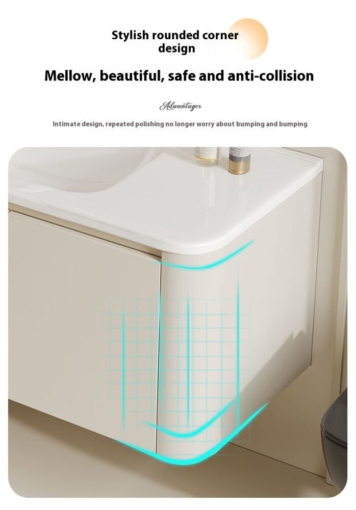 QW- Ins Style Storage Cabinet, Smart Mirror Cabinet for Bathroom, Bathroom Sink Set