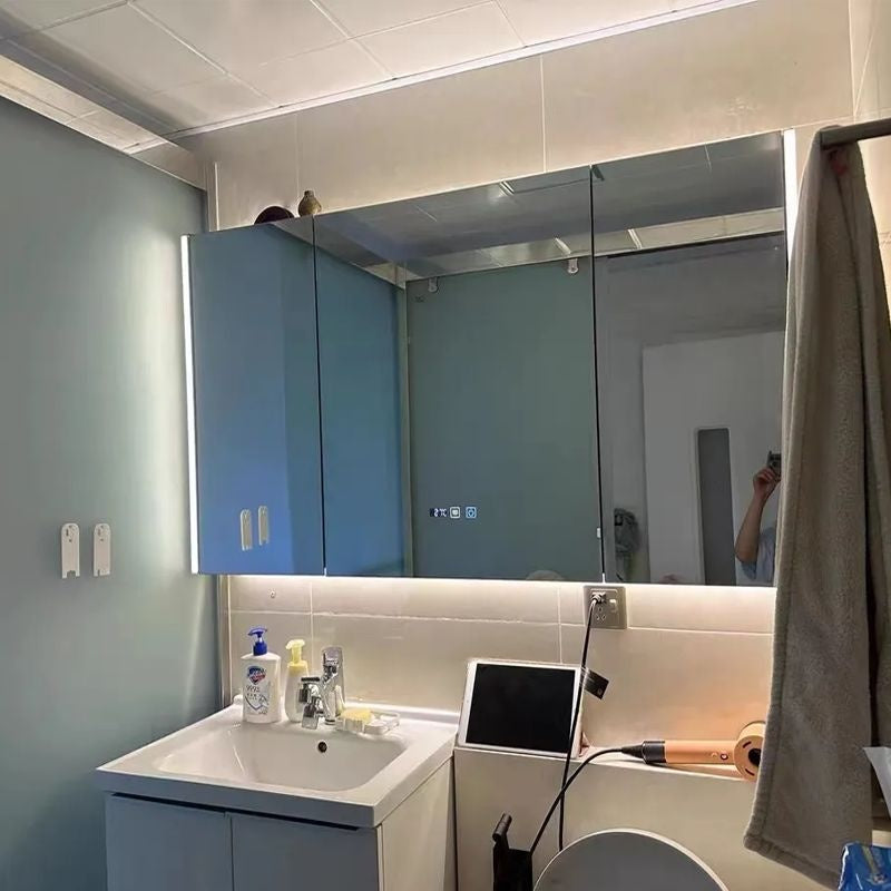 QW- Made of Massif Wood Smart Mirror Bathroom Storage Cabinet