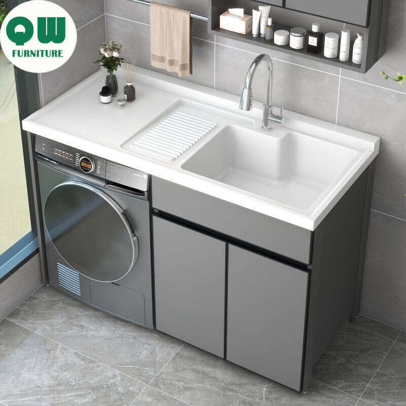 QW- Aluminum Washing Machine Countertop Bathroom Storage Cabinet