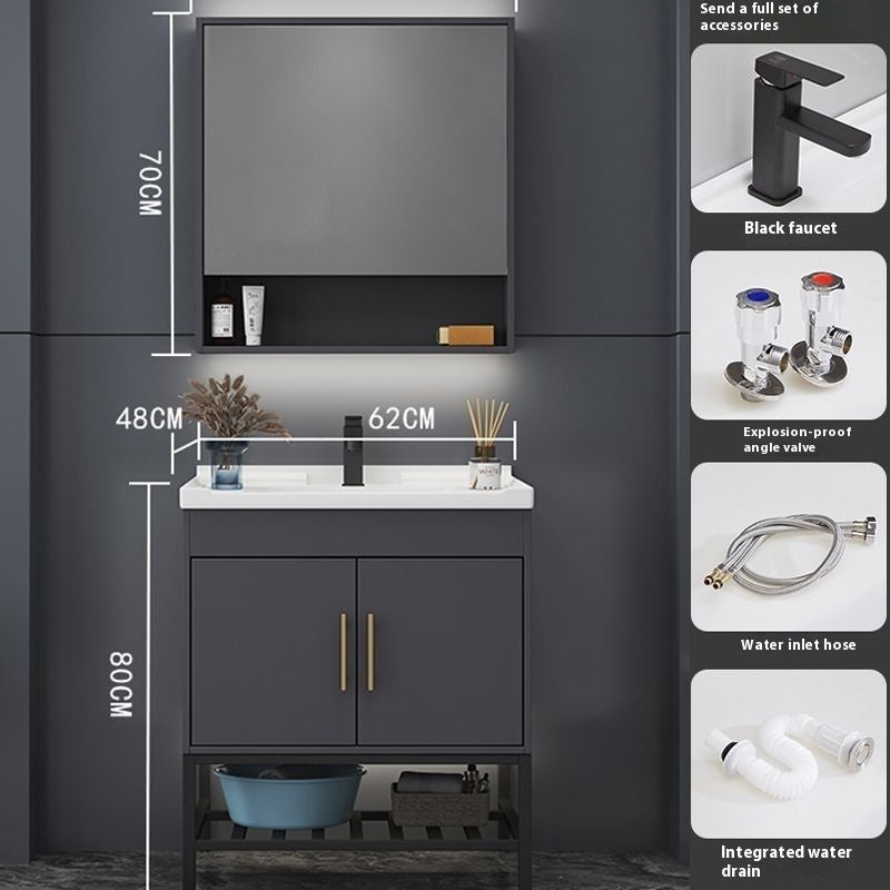 QW- Bathroom Smart Cabinet Modern Simple Ceramic Integrated Basin Washbasin Washstand Set