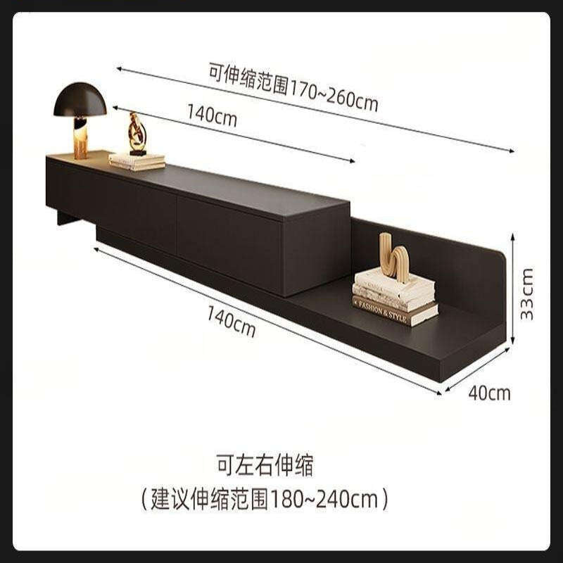 and Coffee Table Set, Expandable TV Stand, Modern Minimalist Floor Cabinet