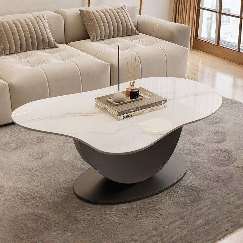 Slate coffee table, modern, simple, living room, home, irregular shape. New style tea table