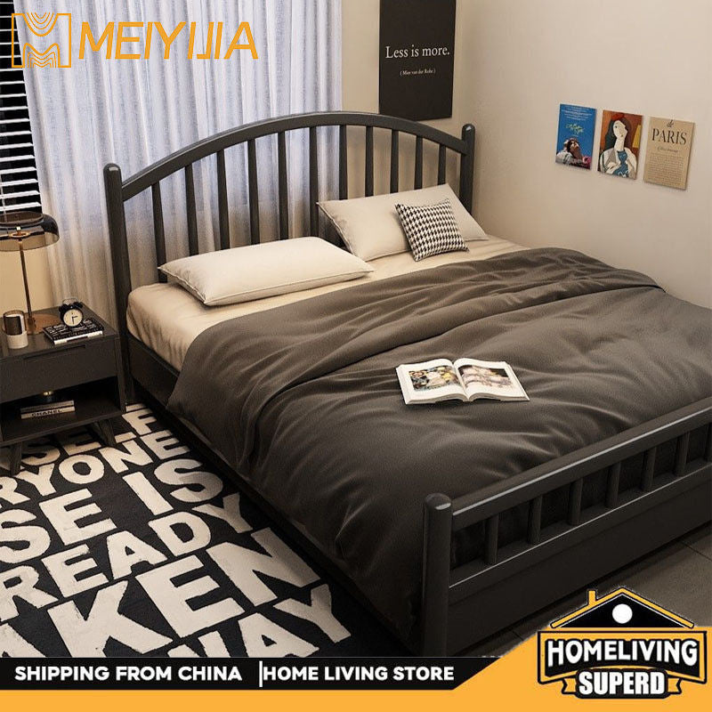 Nordic solid wood Japanese modern simple double 1.8 single 1.2 meters princess style bed