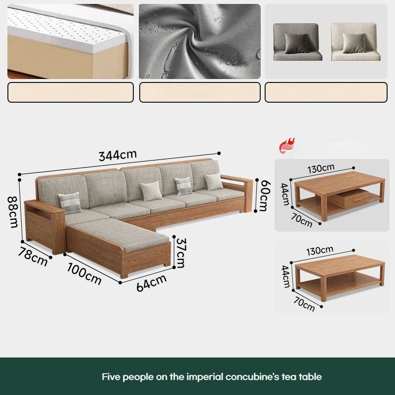 Nordic Fabric Solid Wood Furniture, Single Sofa, Double Sofa