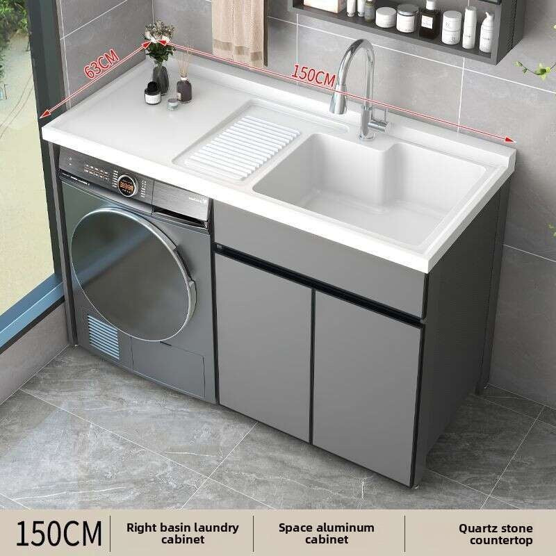 QW- Aluminum Washing Machine Countertop Bathroom Storage Cabinet