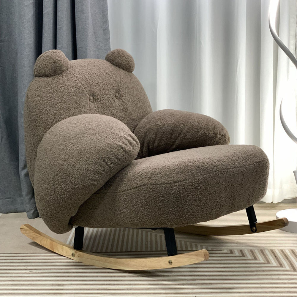 Cream Wind Single Rocking Living Room Little Bear Chair Sofa Bedroom Leisure
