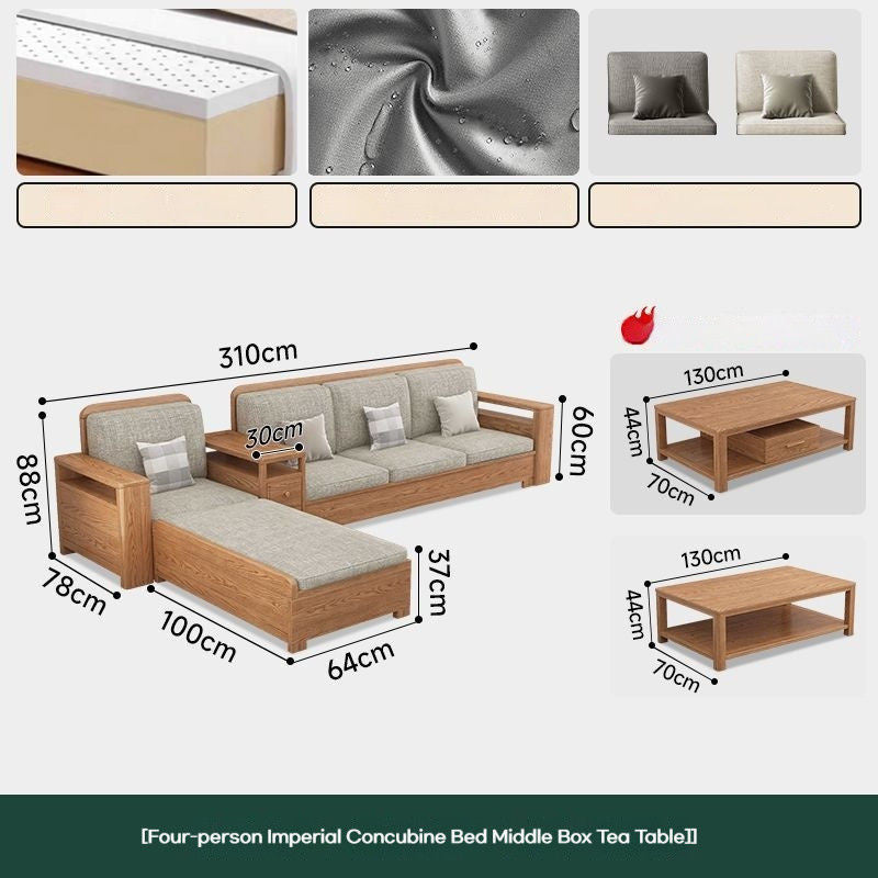 Nordic Fabric Solid Wood Furniture, Single Sofa, Double Sofa