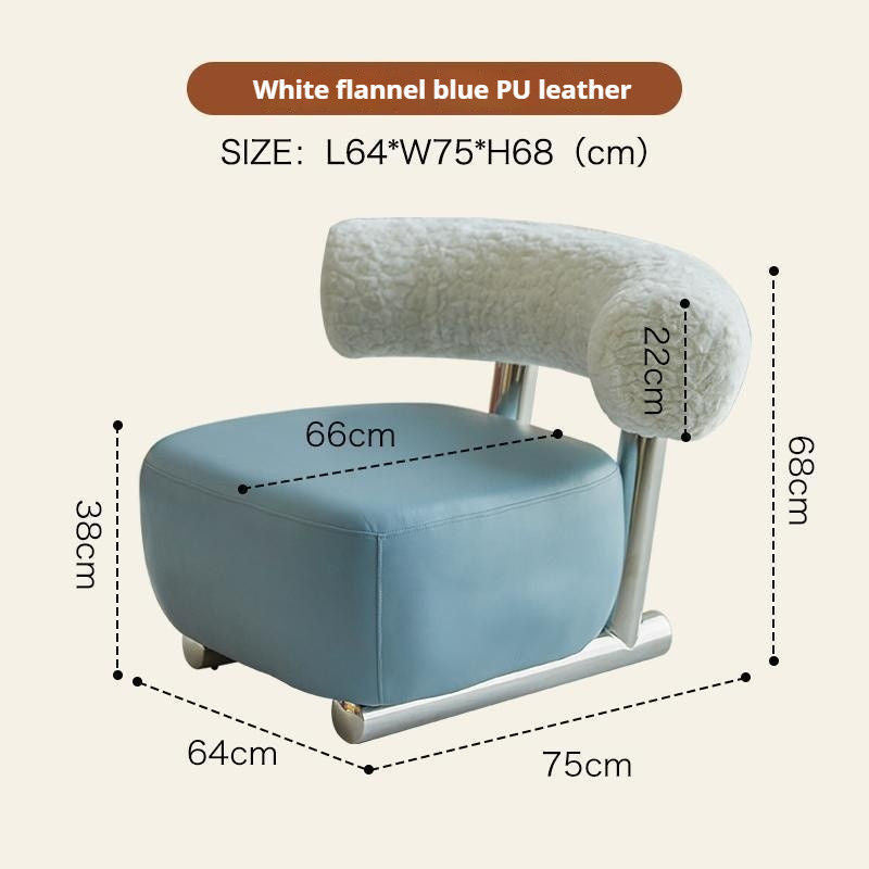 Nordic Light Luxury Simple Single Chair Bedroom Sofa Stool Home Sledge Comfortable Cotton and Linen