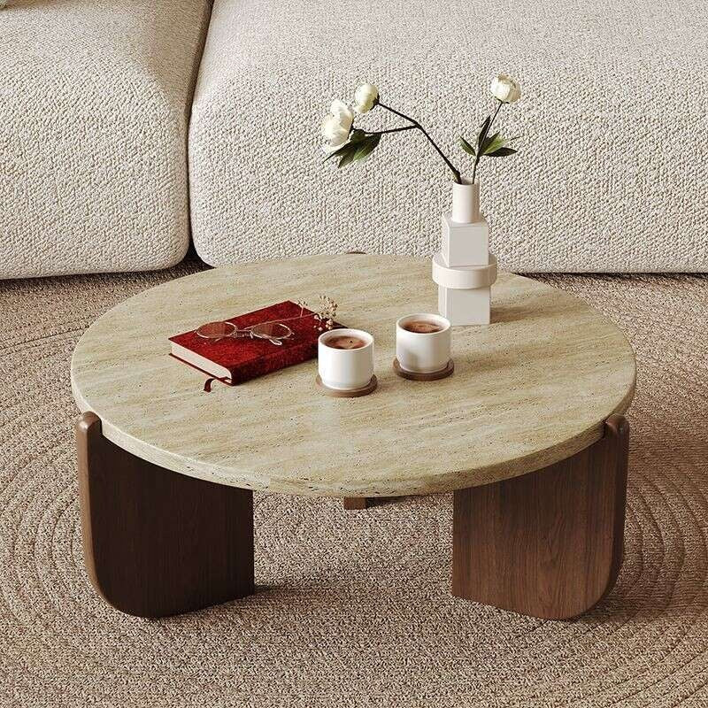 โต๊ะหินกาแฟชนวนห้องนั่งเล่นในบ้านรอบนวัตกรรมโซฟาโต๊ะเตี้ย