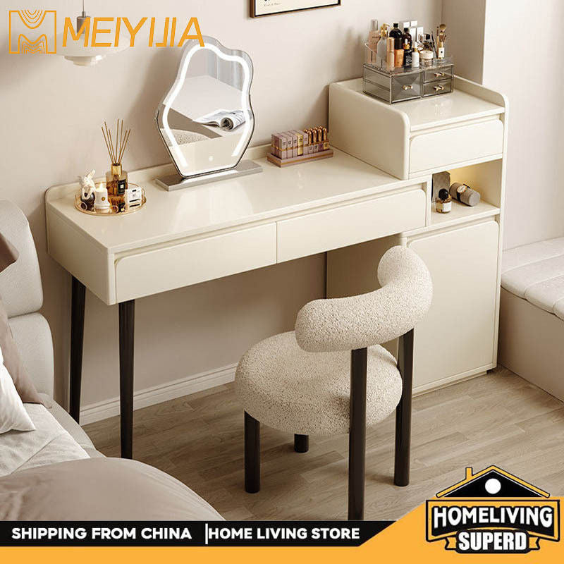 Bedroom Cream Wind Premium Makeup Cabinet Foldable Dressing Table