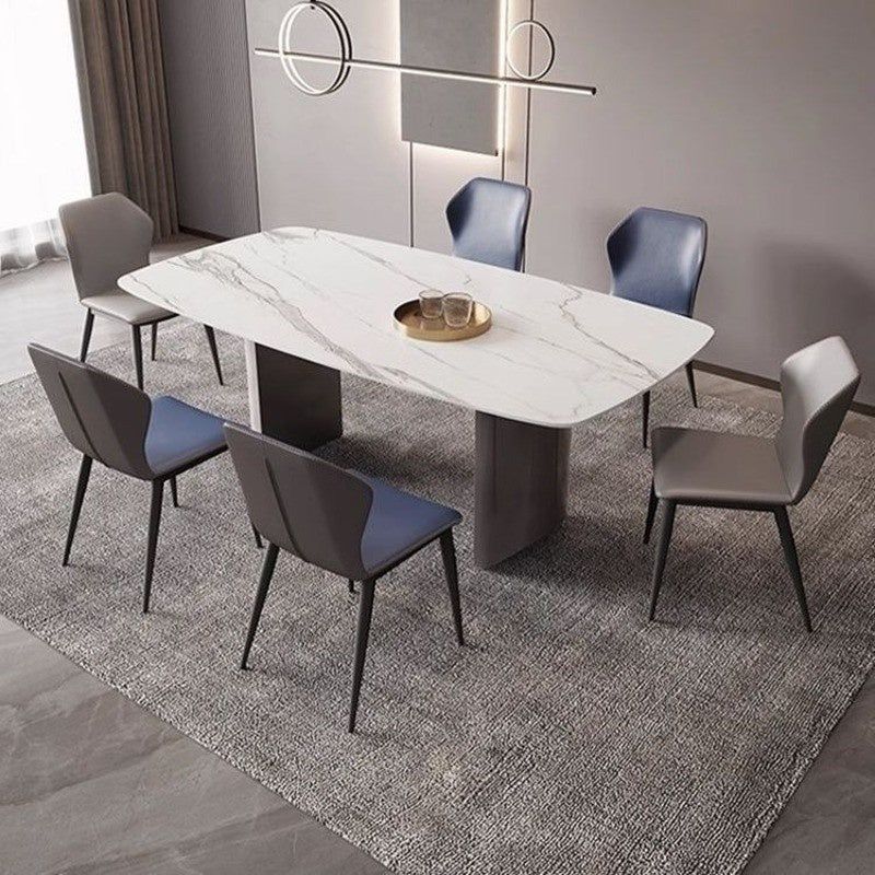 BKK Ready Stock Premium Italian Style Dining Table Square shape Elegant style stainless steel marble