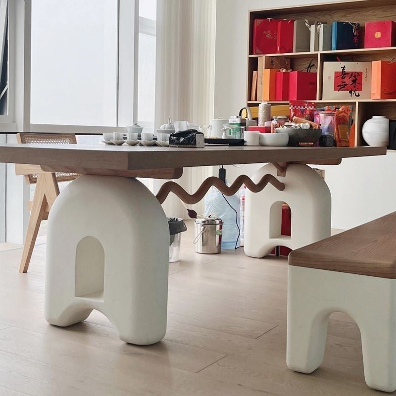 Solid Wood Nordic Coffee Wooden Work Desk Color Rectangular Antique Center Table