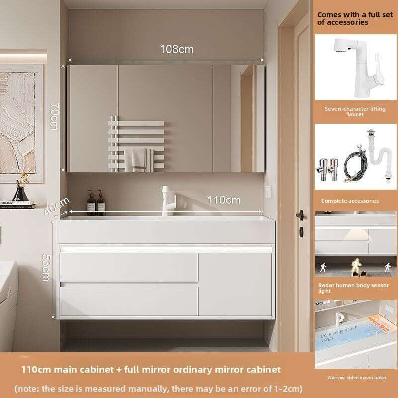QW- Smart glass cabinet for bathroom storage, width 40 cm.