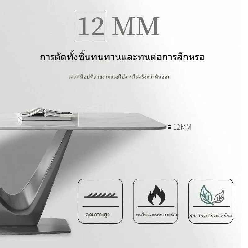 Italian Bench and Chairs - Modern Luxury Rectangular Dining Table Set