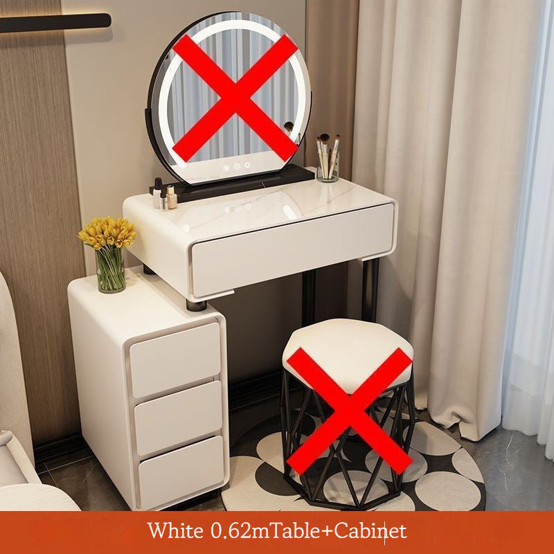 Solid Wood Table Cabinet, All In One Rock Board Dressing Table, Multipurpose, Large Capacity