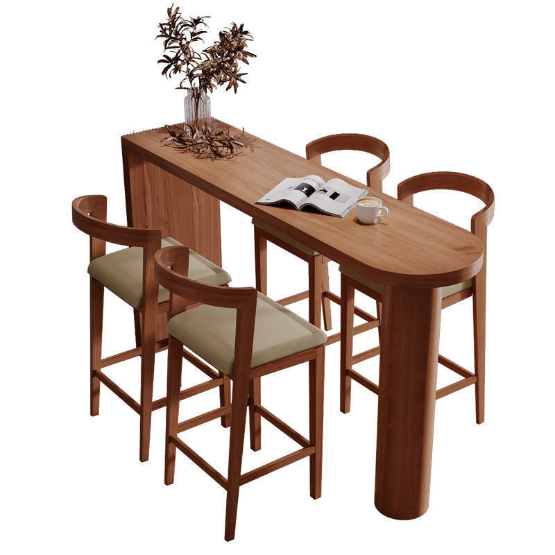 Tea solid wood table, narrow long strip high for living room bar island table