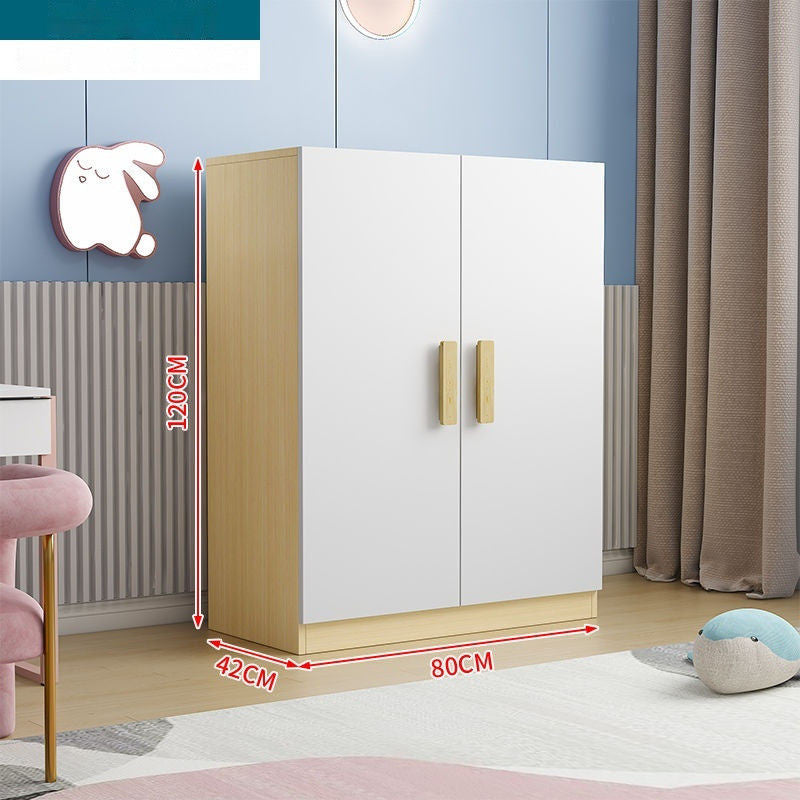 Solid Wood Home Bedroom Modern Baby Children Simple Storage Cabinet with Drawers Wardrobe