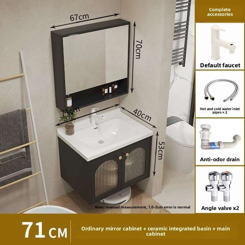 QW- Smart glass cabinet for bathroom storage, width 40 cm.