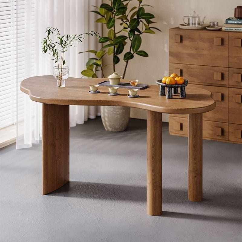 Special-shaped solid wood and chair combination, home living room, balcony, tea table, modern simple coffee table