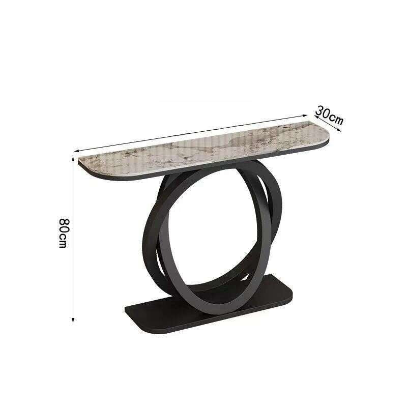 Light luxury tea Italian style room divider semi-circular modern, minimalist, wall-mounted, stone console table, end table