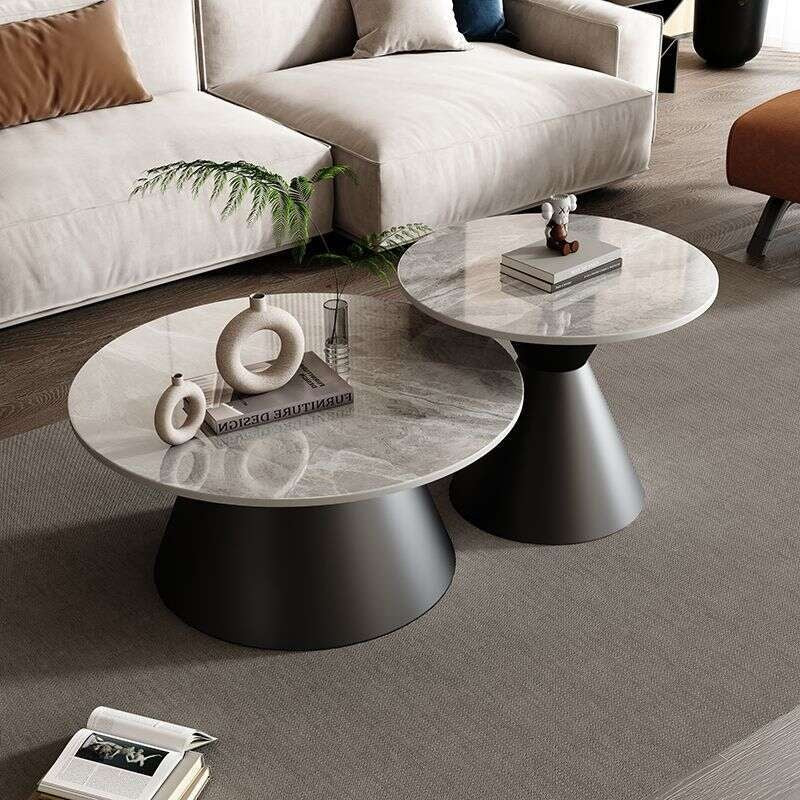 Slate Coffee Table Light and elegant coffee Sofa side for home living room, small round table