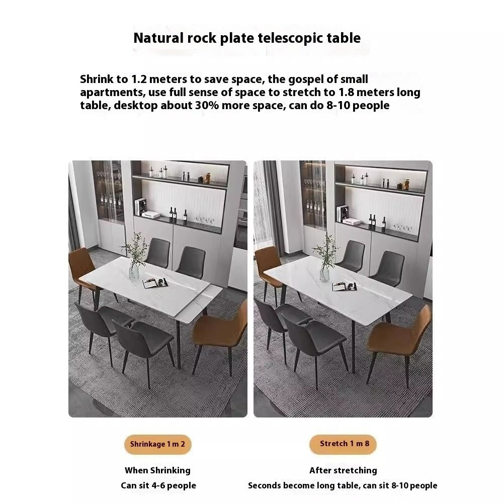 Small Italian Marble Dining Table Extendable Rectangular Elegant Modern For Home Durable